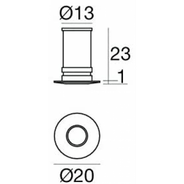 FARETTO ASPHO TONDO 1LED 5MM NICHEL SP 0.5 W - LINEA LIGHT 85002R30 product photo Photo 01 3XL
