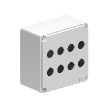 Pulsantiera multiforo, senza operatori, per 8 operatori, coperchio grigio - LOVATO LPZM8CA8 - LOVATO LPZM8CA8 product photo