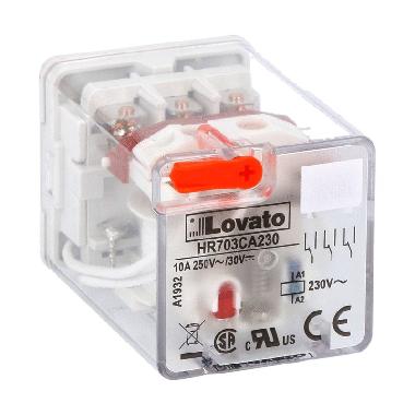 Rele' indust undecal 3sc 10a 230vac+led - LOVATO HR703CA230 product photo Photo 01 3XL