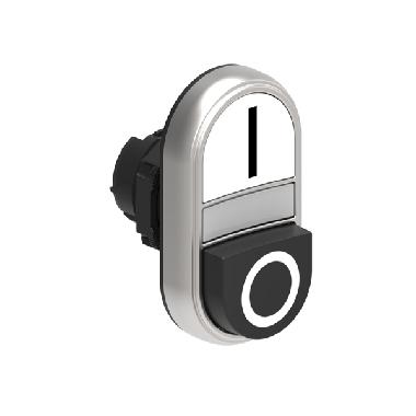 PULSANTE DOPPIO BIANCO/NERO SIMBOLI I-O - LOVATO LPCBL7224 product photo Photo 01 3XL