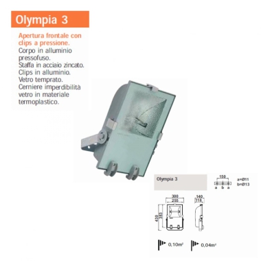PROIETTORE ESTERNO OLYMPIA 3 PRJ.150W RX7S DIFF.GRI.VTR.TRASPAR.IP65 - LANZINI & C. 24327 product photo Photo 01 3XL