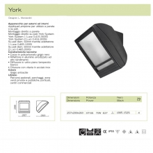 PLAFONIERA YORK PARETE ESTERNI ST-SE 70W E27 ANTRACITE - MARECO LUCE 1895152S product photo