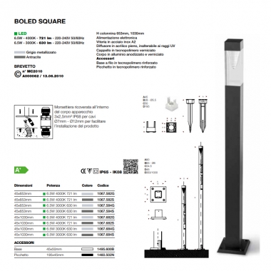 PLAFONIERA BOLED SQUARE LED 6,5W 4000K H6 - MARECO LUCE 1067582S product photo Photo 01 3XL