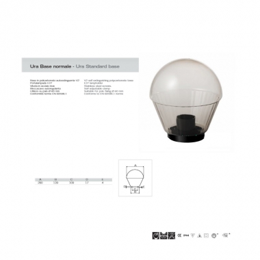 URA SFERA C/BASE D.300MM 75W E27 DIFF.FUMEE - MARECO LUCE 1780301F product photo Photo 02 3XL