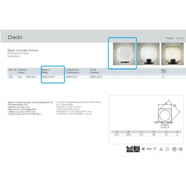 DADO SFERA ACRILICO BIANCO TESTAPALO 250 MM 1X E27 - MARECO LUCE 2080201B product photo Photo 02 3XL