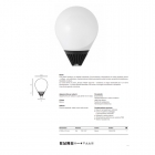 SFERA NASHI IAA 75W ACRILICO BIANCA TESTAPALO 300 MM E27 - MARECO LUCE 1690301B product photo