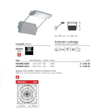 PLAFONIERA APPLIQUE FULGENS 70W RX7S MAX 150W GRIGIO SCHERMO ALLUMINIO - NUOVA MIZAR 310228 product photo