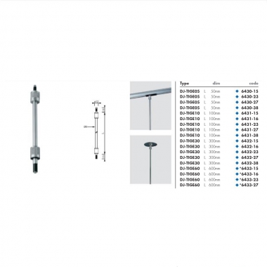 TIGE DIRITTA X COLL.A BINARIO L.600MM CR.MATTE - NUOVA MIZAR 643327 product photo Photo 01 3XL