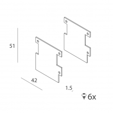 COPPIA TESTATE DI CHIUSURA PROFILO P-40 - NOVALUX 103002/99 product photo
