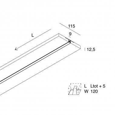 PROFILO PER STRIP LED L-16 EVO LINEARE OPALE 2 METRI - NOVALUX 101801/99 product photo Photo 02 3XL