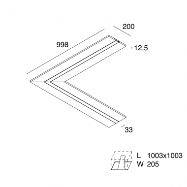 LAMPADA PLAFONIERA L-16 EVO ANGOLARE OPALE 1+1M - NOVALUX 101802/99 product photo Photo 02 3XL