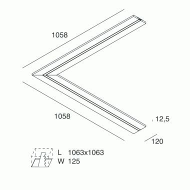 LAMPADA PLAFONIERA L-16 EVO: ANGOLARE OPALE 1+1M HYDRO - NOVALUX 101806.99 product photo Photo 02 3XL