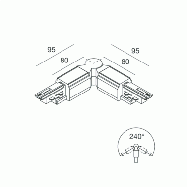 GIUNTO 3P+DALI SNODATO ALL-TRACK NERO - NOVALUX 106728.02 product photo Photo 01 3XL