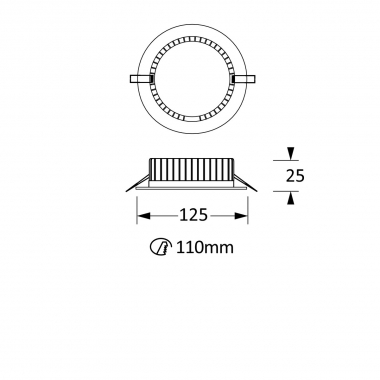 DOWNLIGHT TONDO PER INSTALLAZIONE AD INCASSO IN CONTROSOFFITTO SLIM TND 9W 3K CRI90 220-240V D=125 - NOVALUX 11820/01 product photo Photo 02 3XL