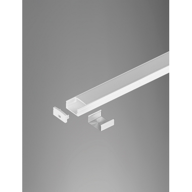 PROFILO DISSIPANTE PER STRIP LED IN LEGA DI ALLUMINIO COMPLETO DI TESTATE SCHERMO E MOLLE DI FISSAGGIO H.9 2M+OP.+2 TEST+4 CLIPS - NOVALUX 15201/96 product photo Photo 01 3XL