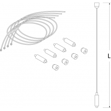 KIT PER INSTALLAZIONE A SOSPENSIONE 600/1200 CAVI 4X3MT THE PANEL 2 - NOVALUX 16223/99 product photo Photo 02 3XL