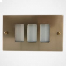 PLACCA ALLUMINIO CON VITI BRONZO 3 FORI TIPO SERIE MAGIC - FEB ELETTRICA 2513 product photo