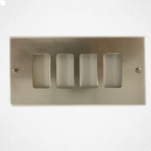 PLACCA ALLUMINIO CON VITI BRONZO 5 FORI PER SERIE MAGIC - FEB ELETTRICA 2515 product photo