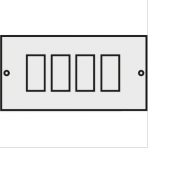 PLACCA ALLUMINIO CON VITI CHAMPAGNE 4 FORI TIPO SERIE MAGIC - FEB ELETTRICA 2504 product photo Photo 01 3XL