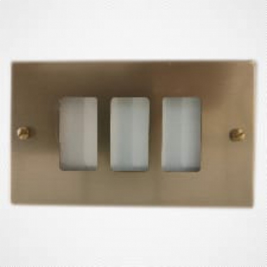 PLACCA ALLUMINIO CON VITI BRONZO 3 FORI TIPO SERIE MAGIC - FEB ELETTRICA 2513 product photo Photo 01 3XL