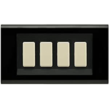 PLACCA CLICK 4 FORI NERA - FEB ELETTRICA 2584/N product photo Photo 01 3XL