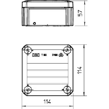 Scatola di derivazione senza passacavi 114x114x57, PP, grigio chiaro, 7035 - OBO BETTERMANN T60SP product photo Photo 02 3XL