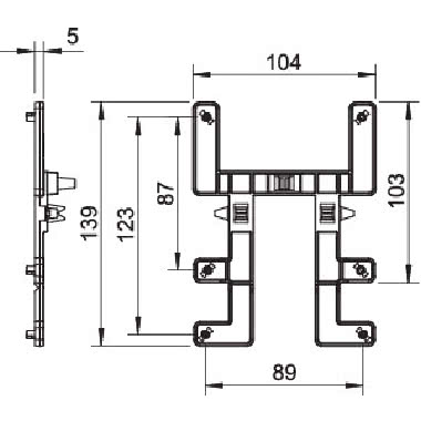 Supporto per scatole di derivaz. con aggancio per GRM 139x104mm, PC, grigio chiaro - OBO BETTERMANN BETSGR product photo Photo 02 3XL