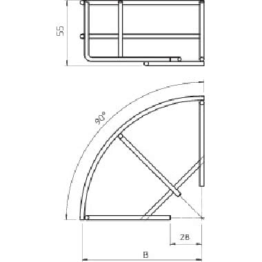 Curva 90° passerella grigliata 55x200 Acciaio zincato galvanicamente - OBO BETTERMANN 6001939 product photo Photo 02 3XL