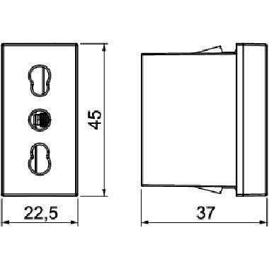 STD-IT0 RW0.5 PRESA BIPASSO ITA 10/16A - OBO BETTERMANN 6120746 - OBO BETTERMANN 6120746 product photo Photo 02 3XL