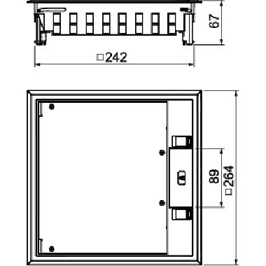 GES9-3S U 7011 TOR. SCOM. 264X264X67 PC-ABS - OBO BETTERMANN 7405083 - OBO BETTERMANN 7405083 product photo Photo 02 3XL