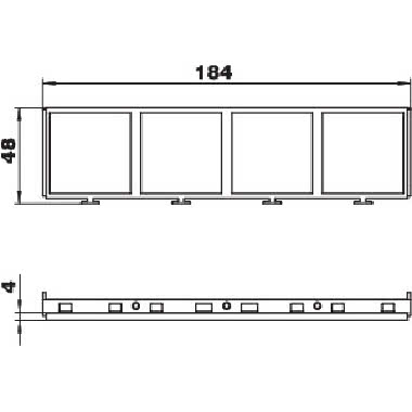 MT45V 4 TELAIO PER BOX MT45V 0 PER 4 PC-ABS - OBO BETTERMANN 7408670 - OBO BETTERMANN 7408670 product photo Photo 02 3XL
