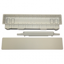 SCATOLA DI PREDISPOSIZIONE PER RACCOLTA CONDENSA INNESTO TUBO SCARICO ORIZZONTALE DESTRO E SINISTRO DIAMETRO 16/18/20 MM 540X130X65MM - ORBIS BOXPI product photo