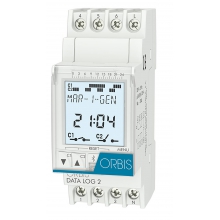 INTERRUTTORE ORARIO DIGITALE 2 MODULI DIN GIORNALIERO/SETTIMANALE 2 CONTATTI 230V - ORBIS DATALOG2 product photo