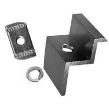 MPT-46 MORSETTO TERMINALE FISSAGGIO MODULI, COLORE ALLUMINIO, SPESSORI MODULI AMMESSI 46MM (VITE BM855 OB620860 NON COMPRESA) - ORBIS OB620097 product photo