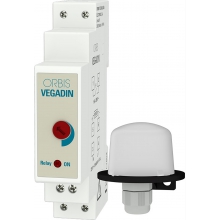 VEGADIN INTERRUTTORE CREPUSCOLARE 1 MODULO DIN CON SONDA DA PALO O PARETE, 230V - ORBIS VEGADIN product photo