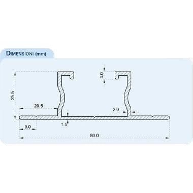 PROFILO IN ALLUMINIO PER SOSTEGNO MODULI FOTOVOLTAICI CON ALI LATERALI PER FISSAGGIO SU GRECATA LUNGHEZZA 3.4M - ORBIS EASYWINGSMALL product photo Photo 02 3XL