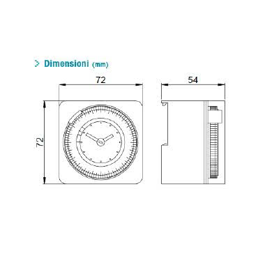 MINI T-QRD INTERRUTTORE ORARIO ELETTROMECCANICO DA PARETE, RETROQUADRO E BARRA DIN, GIORNALIERO, CON RISERVA 100 ORE, 230V - ORBIS MINITQRD product photo Photo 02 3XL