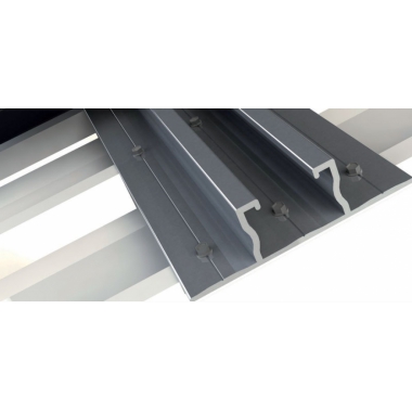 PROFILO IN ALLUMINIO PER SOSTEGNO MODULI FOTOVOLTAICI CON ALI LATERALI PER FISSAGGIO SU GRECATA LUNGHEZZA 3.4M - ORBIS EASYWING product photo Photo 02 3XL