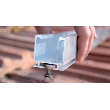 PROFILO IN ALLUMINIO PER SOSTEGNO MODULI FOTOVOLTAICI CON GUIDA LUNGHEZZA 3.4M - ORBIS EASY+ product photo Photo 03 3XL