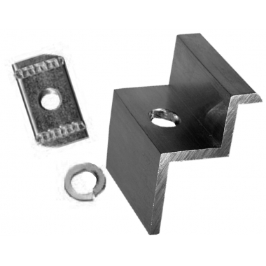 MPT-41 MORSETTO TERMINALE FISSAGGIO MODULI, COLORE ALLUMINIO, SPESSORI MODULI AMMESSI 40MM-41MM (VITE BM845 OB620850 NON COMPRESA) - ORBIS OB620093 product photo Photo 01 3XL