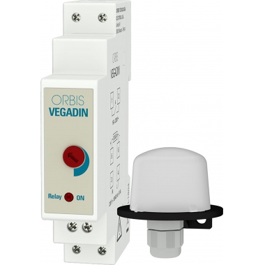 VEGADIN INTERRUTTORE CREPUSCOLARE 1 MODULO DIN CON SONDA DA PALO O PARETE, 230V - ORBIS VEGADIN product photo Photo 01 3XL