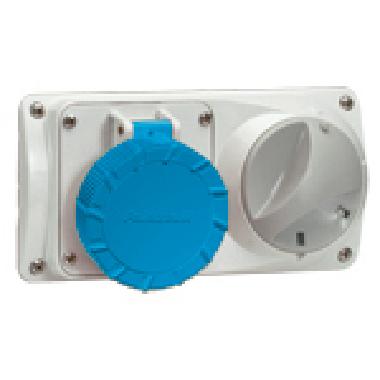 PRESA INC.IBL.ORIZZ.2P+T 16A 230V IP55 - PALAZZOLI 495126 - PALAZZOLI 495126 product photo Photo 01 3XL