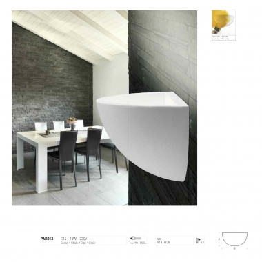 LAMPADA POD PARETE GESSO VERNICIABILE E14 15W - PAN INTERNATIONAL-ALTATENSIONE PAR313 product photo Photo 02 3XL