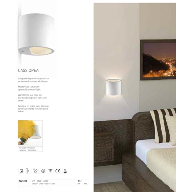 LAMPADA PARETE CASSIOPEA GESSO VERNICIABILE G9 G9 25W 230V - PAN INTERNATIONAL-ALTATENSIONE PAR318 product photo Photo 01 3XL