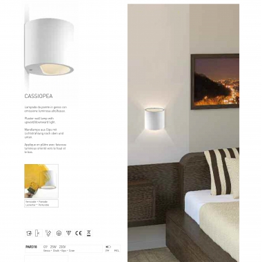 LAMPADA PARETE CASSIOPEA GESSO VERNICIABILE G9 G9 25W 230V - PAN INTERNATIONAL-ALTATENSIONE PAR318 product photo Photo 02 3XL