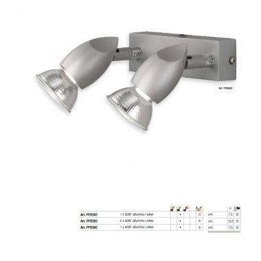 KRIPTON GU10 2X50W ALLUMINIO B.RETTANGOL - PAN INTERNATIONAL-ALTATENSIONE PFB293 product photo Photo 02 3XL