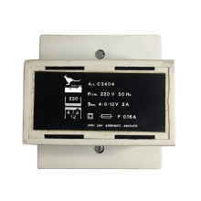 TRASFORMATORE MODULARE DA PARETE PRIM. 25VA 220/4-1 - PERRY ELECTRIC 03404 product photo