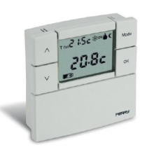 TERMOSTATO DIGITALE LCD ZEFIRO DA PARETE BIANCO 80X80 CON DISPLAY LCD A BATTERIE - PERRY ELECTRIC 1TPTE530B product photo