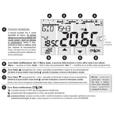 CRONOTERMOSTATO DA INCASSO SETTIMANALE  SERIE MOON TOUCH SCREEN DISPLAY RETROILLUMINATO - PERRY ELECTRIC 1CRCDS26 product photo Photo 08 3XL