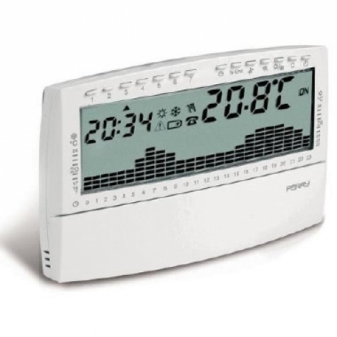 CRONOTERMOSTATO PARETE UP E DOWN SETTIMANALE BIANCO A BATTERIE - PERRY ELECTRIC 1CRCR018BS product photo Photo 01 3XL